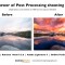 before and after sunset photo showing raw processing