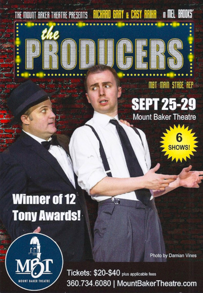 Actors from the play The Producers on stage